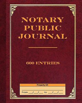 Paperback Notary Public Journal 600 Entries Book
