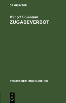 Hardcover Zugabeverbot [German] Book