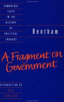 Paperback Bentham: A Fragment on Government Book