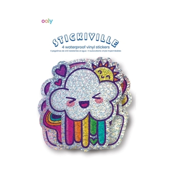 Misc. Stickiville Stickers: Happy Rainbows - Vinyl (4 Die-Cut) (Holographic Glitter) [Multiple Languages] Book