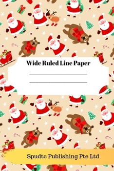 Paperback Cute Santa Theme Wide Ruled Line Paper Book