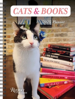 Calendar Cats & Books 12-Month 2025 Planner Calendar Book