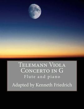 Paperback Telemann Viola Concerto in G - flute version Book