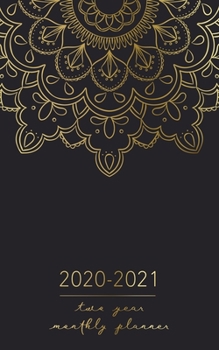 2020-2021 Two Year Monthly Planner: Mandala Gold Design | 2 Year Pocket Planner Calendar 5x8 inches Jan 2020 to Dec 2021 with Phone Book - Personal ... Organizer Agenda Schedule with To Do List