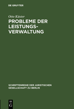 Hardcover Probleme der Leistungsverwaltung [German] Book