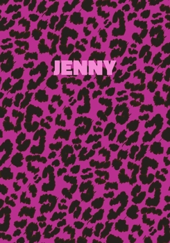 Paperback Jenny: Personalized Pink Leopard Print Notebook (Animal Skin Pattern). College Ruled (Lined) Journal for Notes, Diary, Journa Book