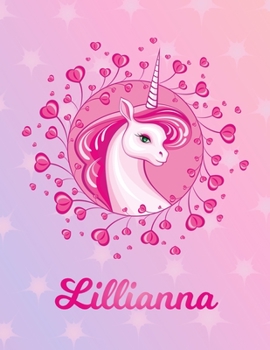 Lillianna: Unicorn Large Blank Primary Sketchbook Paper | Pink Purple Magical Horse Personalized Letter L Initial Custom First Name Cover | Drawing ... | Art Sketch Book| Create & Learn to Draw