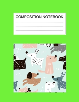 Composition notebook: Ruled (8.5 x 11 in), 110 Pages: Diary Book For Girl, Journal Notebook For Kids, Writing Journal Lined, Cute Pets green (8.5 x 11 in), 110 Pages (cute composition green)