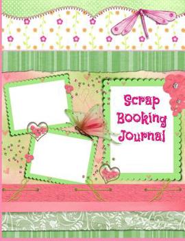 Paperback ScrapBooking Journal: Cute pink and green, large format journal, with blank unlined pages for attaching samples, ideas and writing notes. Book