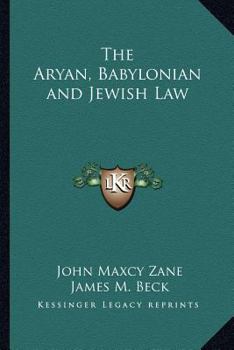 Paperback The Aryan, Babylonian and Jewish Law Book