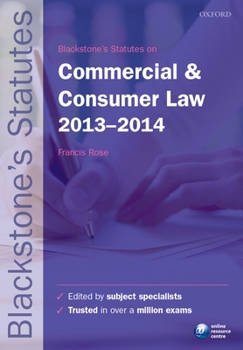 Paperback Blackstone's Statutes on Commercial and Consumer Law (Blackstones Statutes Series) Book