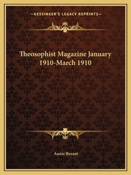 Paperback Theosophist Magazine January 1910-March 1910 Book