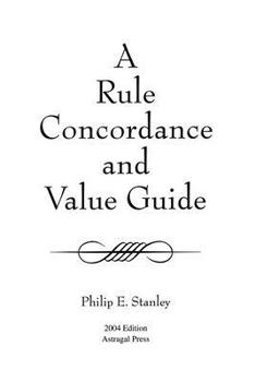 Paperback A Rule Concordance and Value Guide Book