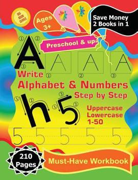 Paperback Write Alphabet & Numbers Step by Step - uppercase, lowercase, 1 to 50 (Big Book Series) Book