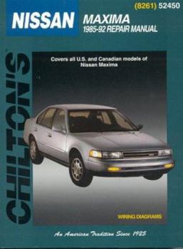Paperback Nissan Maxima, 1985-92 Maxima Book