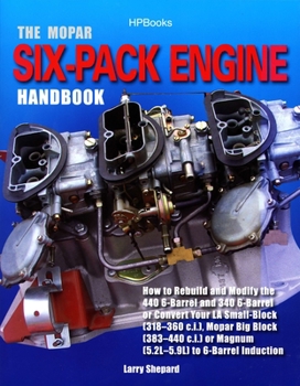Paperback The Mopar Six-Pack Engine Handbook Hp1528: How to Rebuild and Modify the 440 6-Barrel and 340 6-Barrelor Convert Your La SM All-Block (318-360 C.I.), Book
