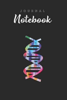 Journal Notebook: Major And Minor Grooves Dna Double Helix Watercolor Art Spitural Blank Pages Rule Lined Journal Notebook with Black Cover Size 6in x ... Pages for Kids or Men and Women to Write in