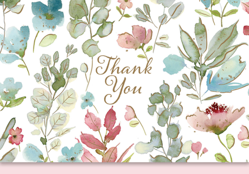 Gift Floral Watercolor Thank You Notes (14 Cards, 15 Self-Sealing Envelopes) Book