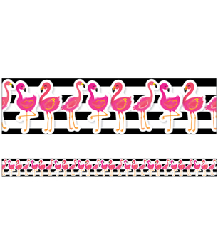 Misc. Supplies Simply Stylish Tropical Flamingos Straight Bulletin Board Borders Book