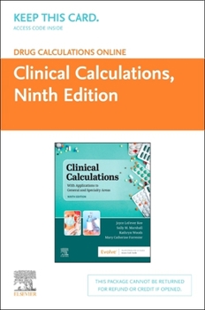 Printed Access Code Drug Calculations Online for Kee/Marshall: Clinical Calculations (Access Card) Book