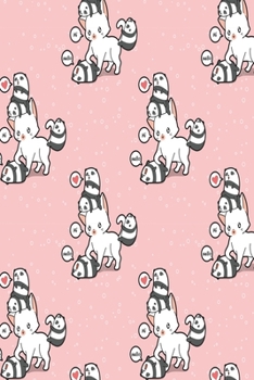 K�tzchen mit Pandas Notizbuch: niedliches Notizbuch modernes und auff�lliges Notizbuch kariert 120 karierte Seiten Din A5 perfekt als Notizheft, Tagebuch und Journal Geschenk mit Katze und Pandas