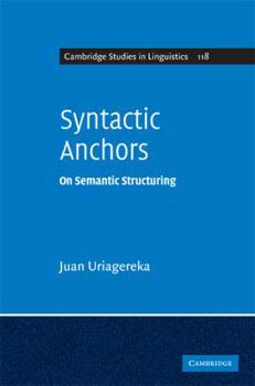 Syntactic Anchors - Book  of the Cambridge Studies in Linguistics