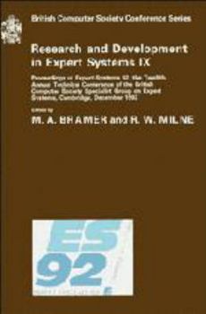 Electronics Research and Development in Expert Systems IX Book