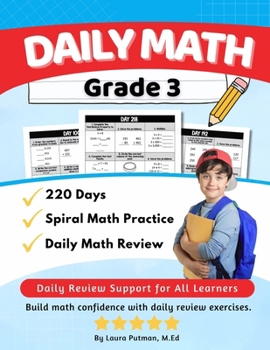 Paperback Daily Math Grade 3: 220 Days of Spiral Math Practice Book