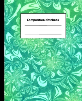 Paperback Composition Notebook: Green & Teal Geometric Pattern - College Ruled Back To School Notebook For Students, Kids, Teens, Adults & Teachers - Book