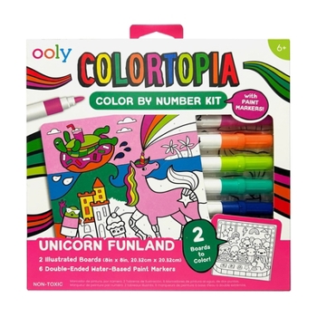 Hardcover Colortopia Color by Number Paint Marker Kit - Unicorn Funland Book