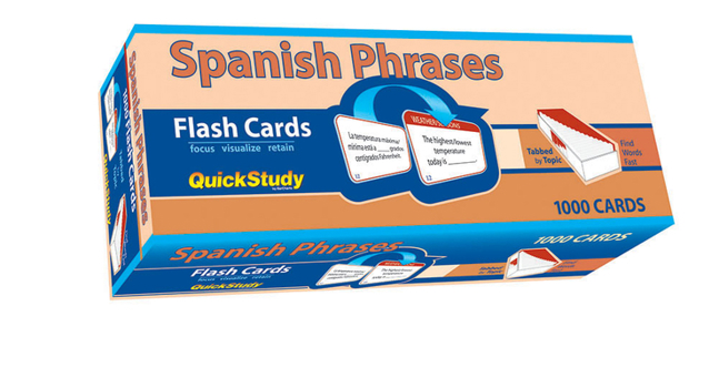 Cards Spanish Phrases Flash Cards (1000 Cards): A Quickstudy Reference Tool Book