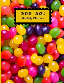 Paperback 2020-2022 Monthly Planner: Jelly Beans Candy Colorful Closeup Texture Design Cover 2 Yr Planner Appointment Calendar Organizer And Journal Notebo Book