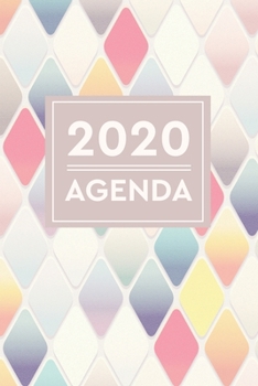 Agenda 2020: Agenda para todo el a�o 2020, sencilla, planificador mensual y semanal, tapa blanda, dise�o retro colores