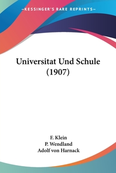 Paperback Universitat Und Schule (1907) [German] Book