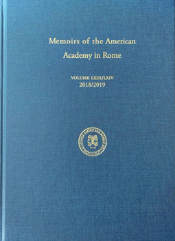 Memoirs of the American Academy in Rome, Vol. 63/64 - Book #63 of the Memoirs of the American Academy in Rome