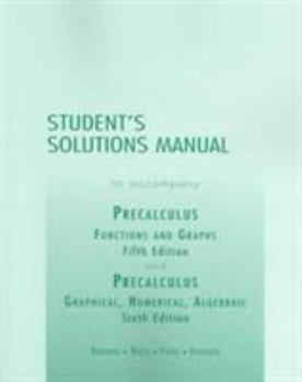 Paperback Precalculus: Functions and Graphs/Precalculus: Graphical, Numerical, Algebraic: Student's Solution Manual Book