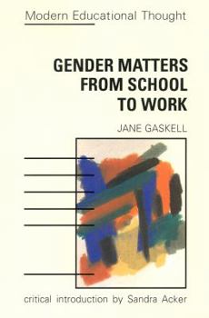 Hardcover Gender Matters from School to Work Book