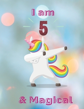 Unicorn SketchBook: I Am 5 & Magical With Unicorn Inside More Space for Sketching and Drawing and Writing Journal for Kids and Girls Marble Size 8.5in x 11in with 110 Pages