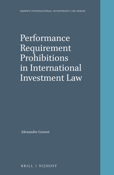 Hardcover Performance Requirement Prohibitions in International Investment Law Book