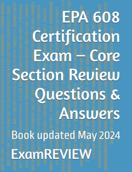 Paperback EPA 608 Certification Exam - Core Section Review Questions & Answers Book