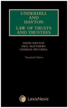 Hardcover Underhill and Hayton Law of Trusts and Trustees Book