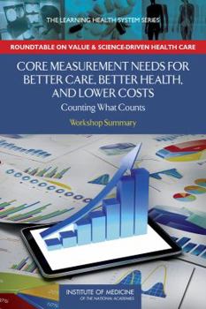 Paperback Core Measurement Needs for Better Care, Better Health, and Lower Costs: Counting What Counts: Workshop Summary Book