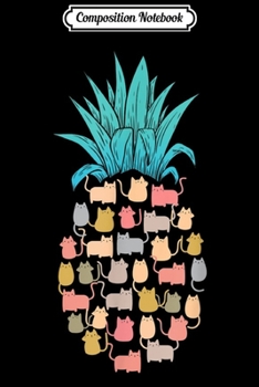 Paperback Composition Notebook: Summer Hawaii Pineapple Cat Kawaii Neko Aloha Hawaiian Journal/Notebook Blank Lined Ruled 6x9 100 Pages Book