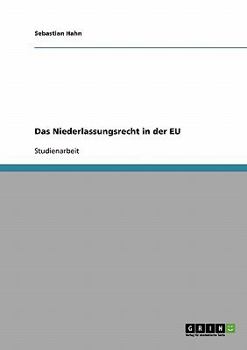 Paperback Das Niederlassungsrecht in der EU [German] Book