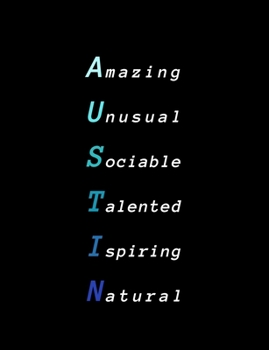 Paperback Austin: Inspiring composition notebook gift for boy, son or man - Name personalized present - Elegant wide ruled paper - Stand Book