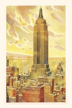 Paperback Vintage Journal Empire State Building, Flaming Sky, New York City Book