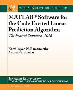 Paperback MATLAB Software for the Code Excited Linear Prediction Algorithm Book