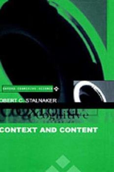 Paperback Context and Content: Oxford Cognitive Science Series Book