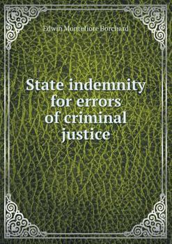 Paperback State indemnity for errors of criminal justice Book