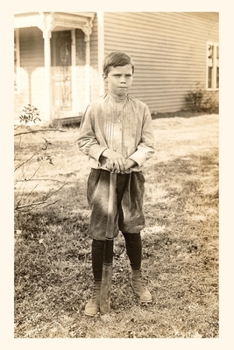 Paperback Vintage Journal Photograph of Boy with Bat Book